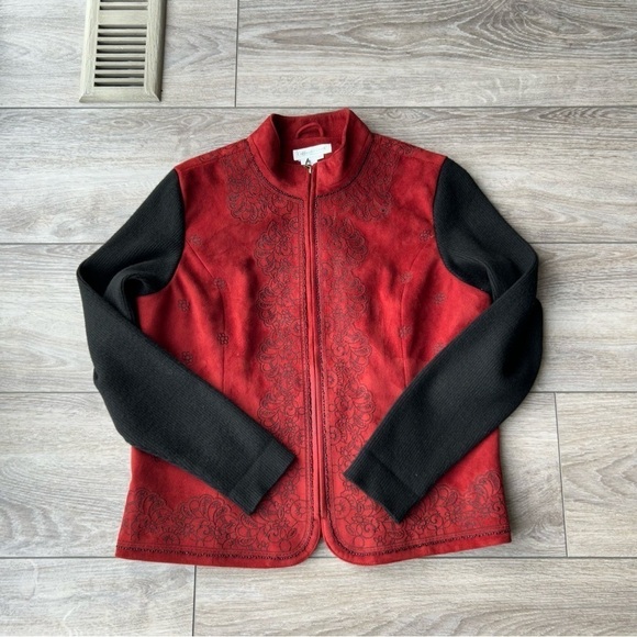 Vintage Coldwater Creek Faux Suede Embroidered Beaded Jacket - Picture 4 of 15